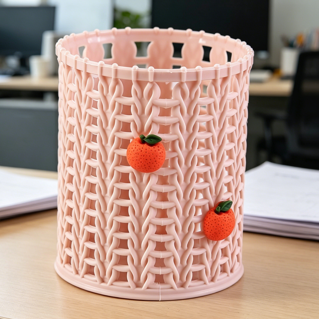 3D Cartoon Decor Rattan Imitation Pen Holder