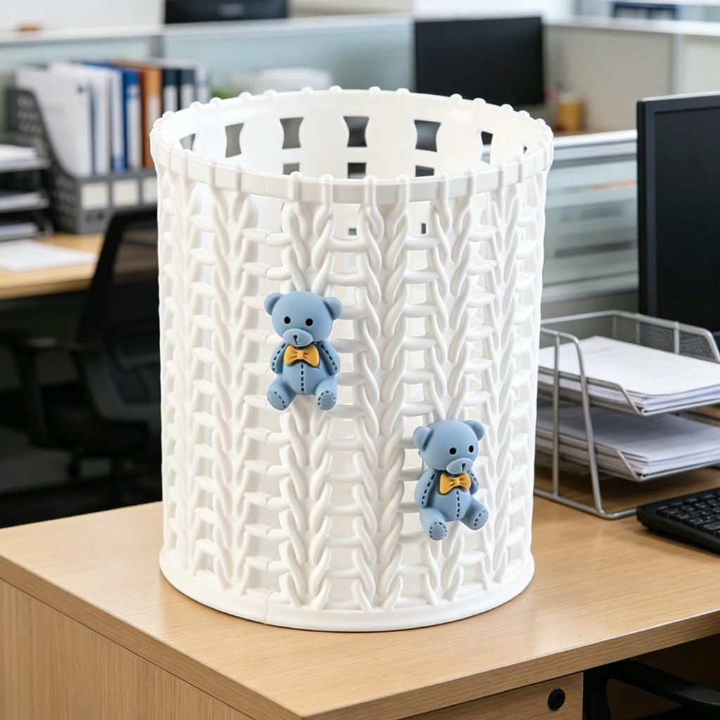 3D Cartoon Decor Rattan Imitation Pen Holder