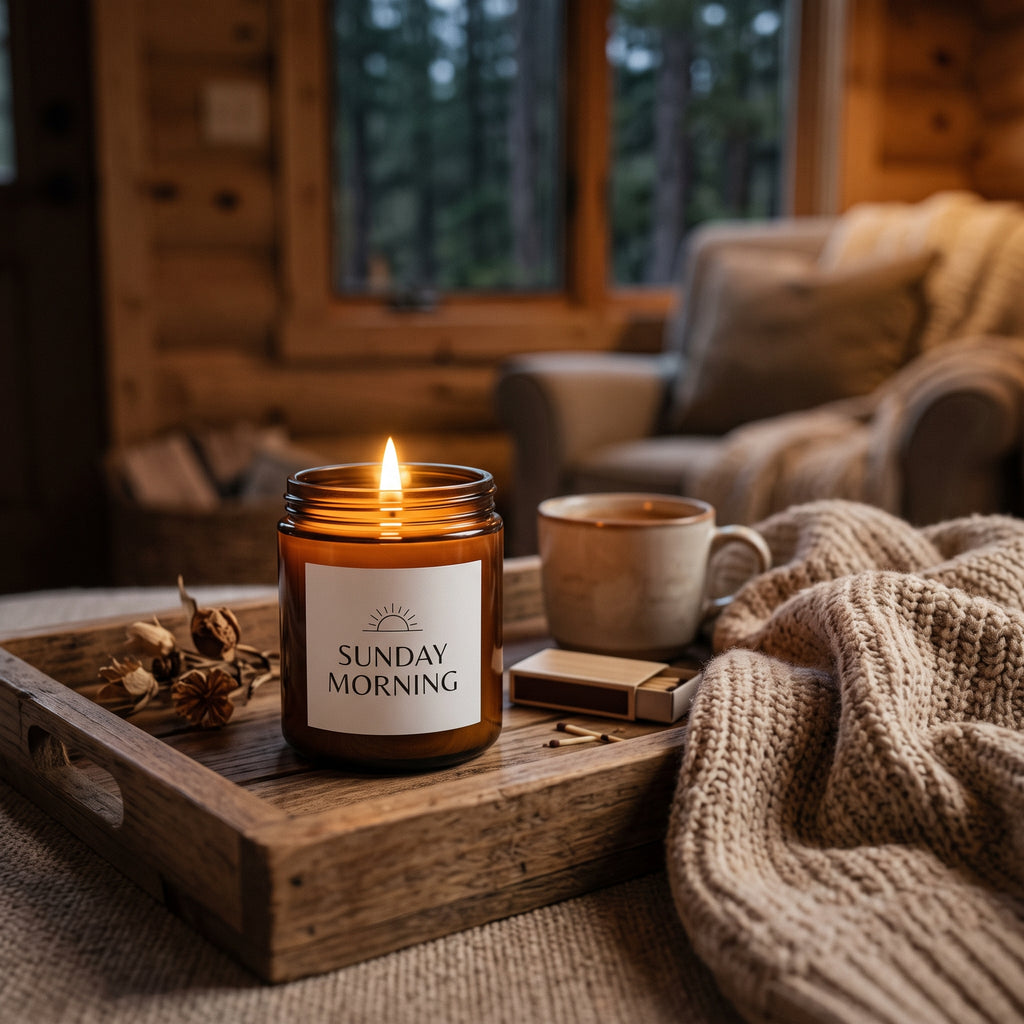 Amber Glass Jar Scented Soy Candle | Long-Lasting Aromatherapy Decor Candle for Home & Gifts