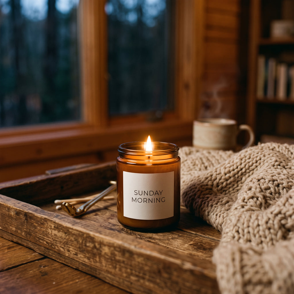Amber Glass Jar Scented Soy Candle | Long-Lasting Aromatherapy Decor Candle for Home & Gifts