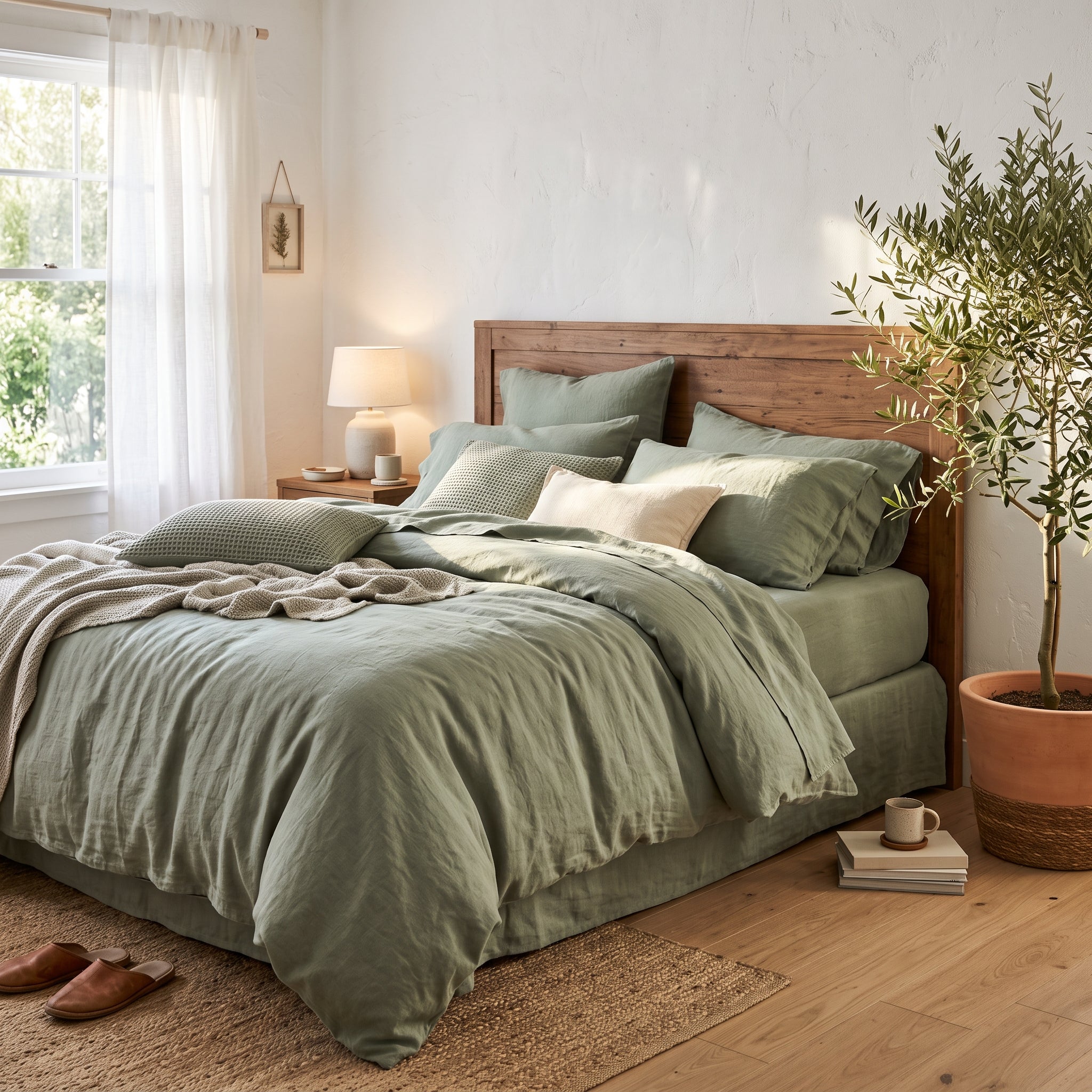 100% Pure Premium Linen Bedding Set | Stone Washed Soft Flax Duvet Cover & Pillowcase Bed Linens