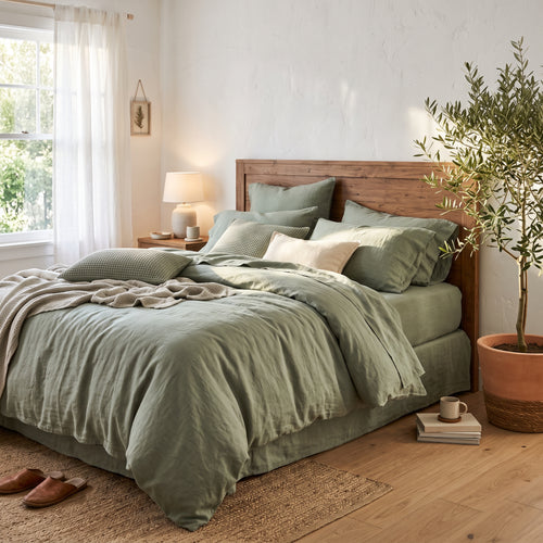 100% Pure Premium Linen Bedding Set | Stone Washed Soft Flax Duvet Cover & Pillowcase Bed Linens