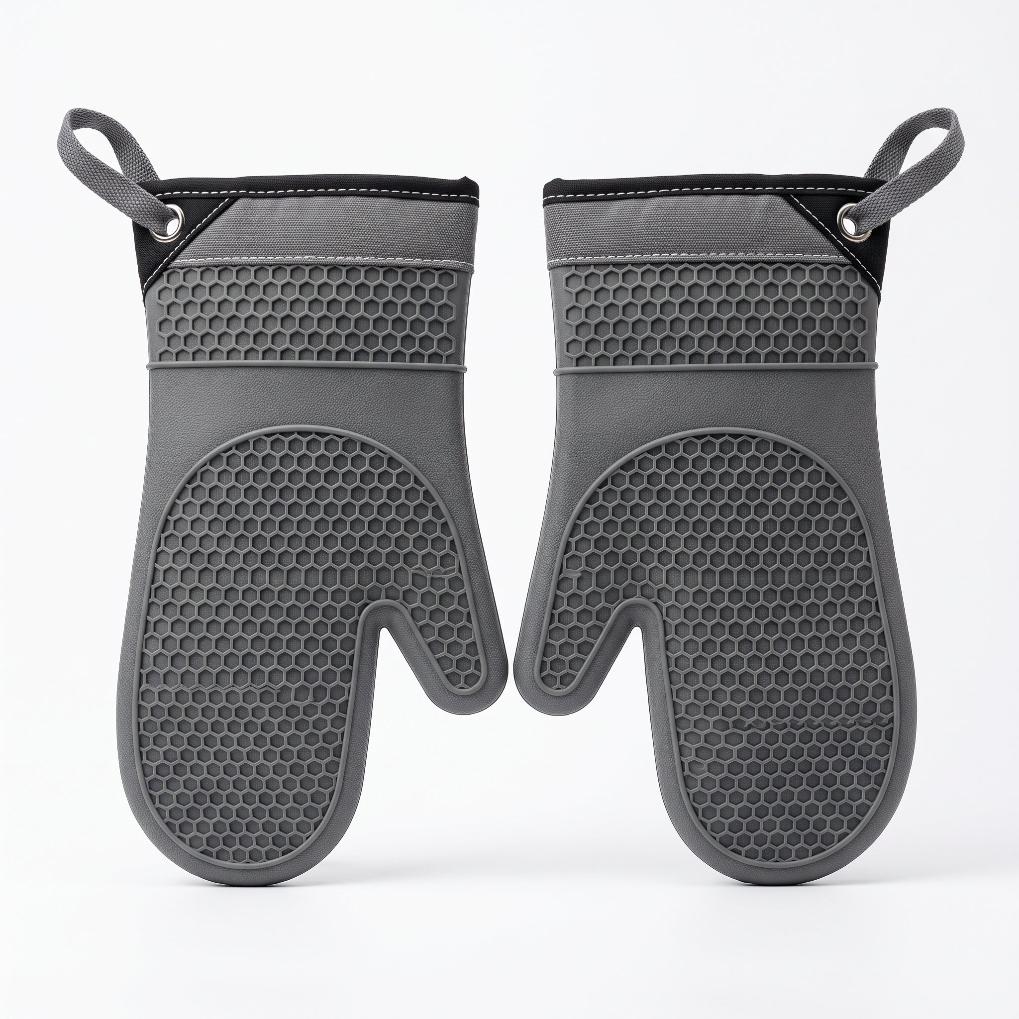 Food Grade Silicone Heat Resistant Oven Mitts | Non-Slip Waterproof Kitchen Potholders for Cooking, Grilling & Baking