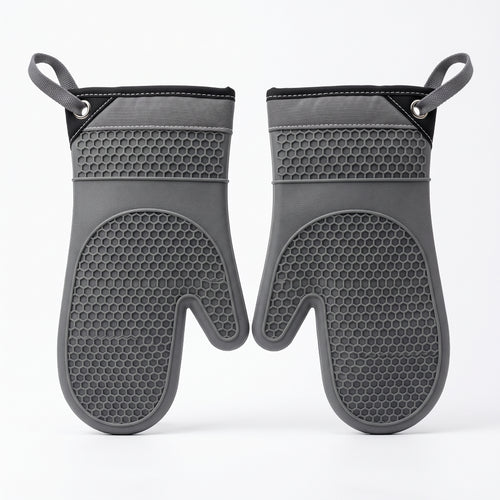 Food Grade Silicone Heat Resistant Oven Mitts | Non-Slip Waterproof Kitchen Potholders for Cooking, Grilling & Baking